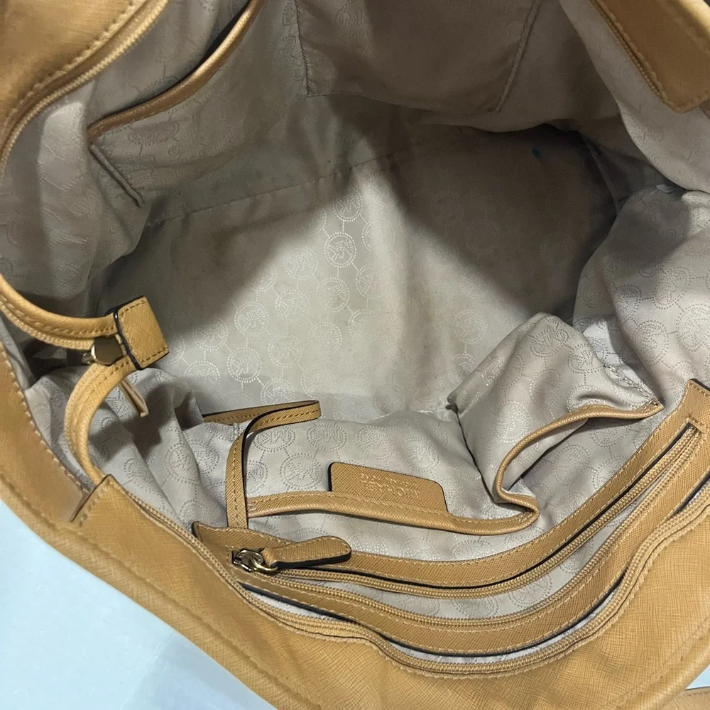 MICHAEL KORS MUSTARD LEATHER TOTE SHOULDER BAG